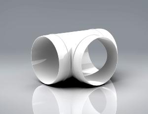 PL125-RDTCP - 3 Way T Piece 125dia