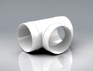 PL100-RDTCP - Round Equal 3 Way T Piece 100mm dia